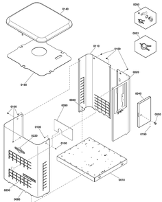 Enclosure Group Diagram and Parts List for 040608-02  Briggs and Stratton Generator
